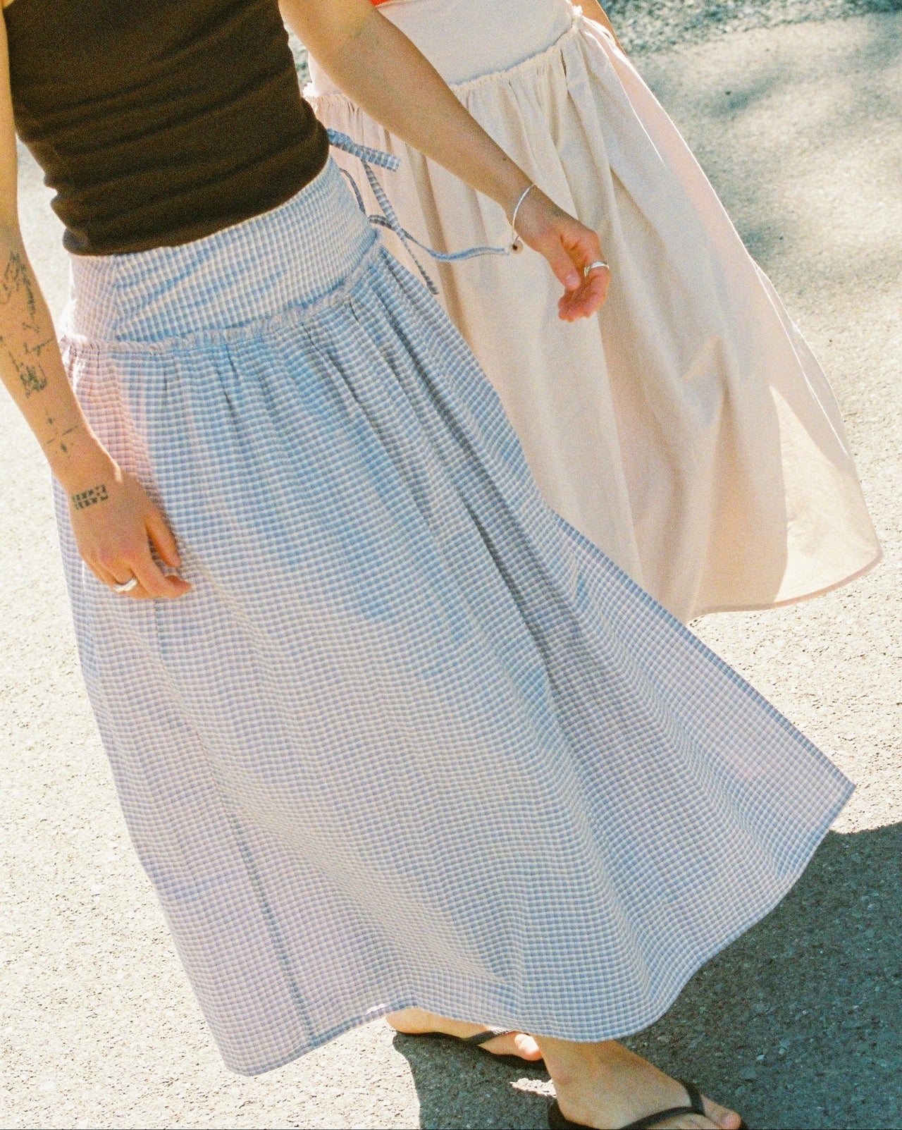Wells Wrap Skirt Blue Check