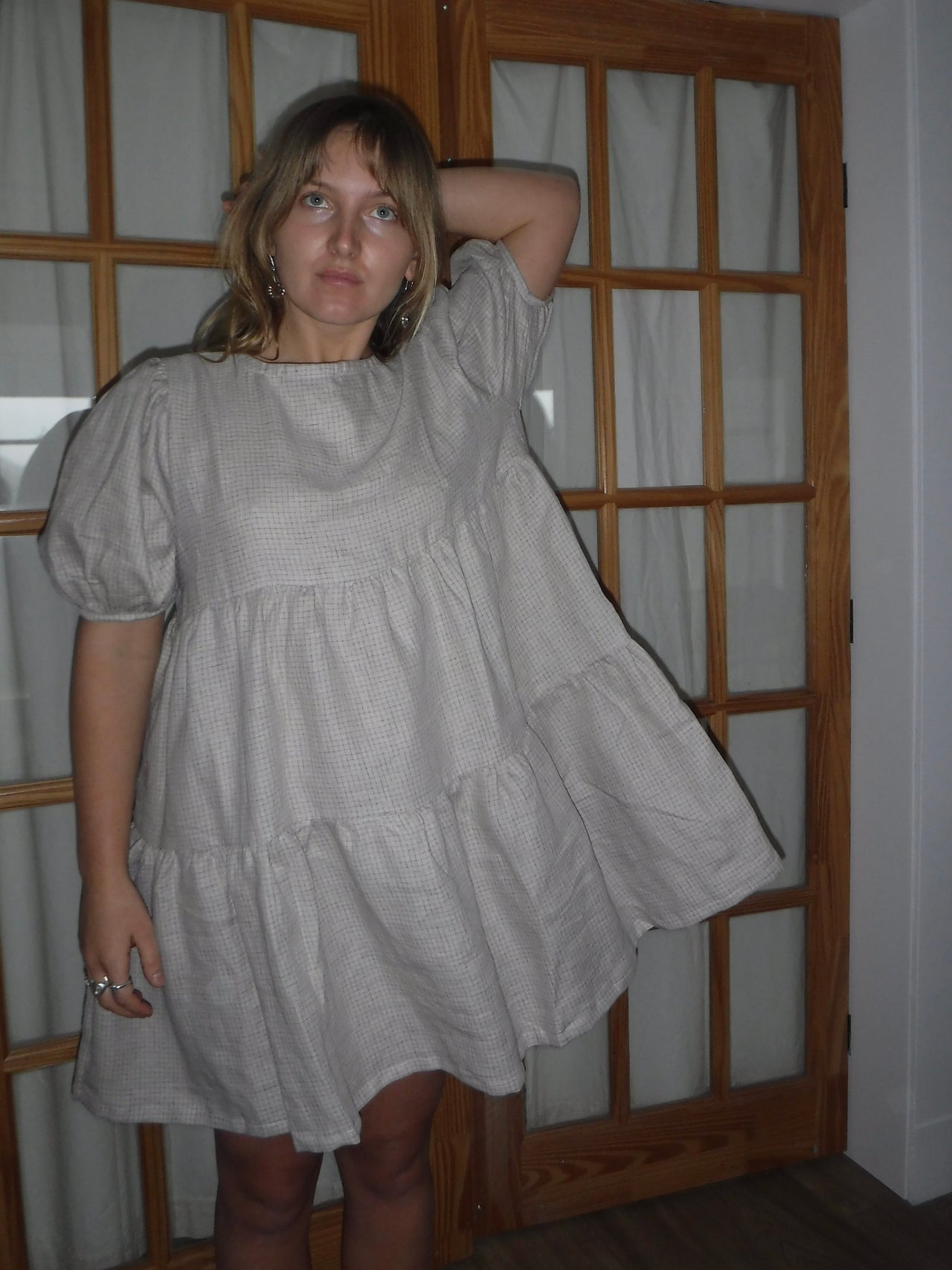 Almond Mini Undyed Check