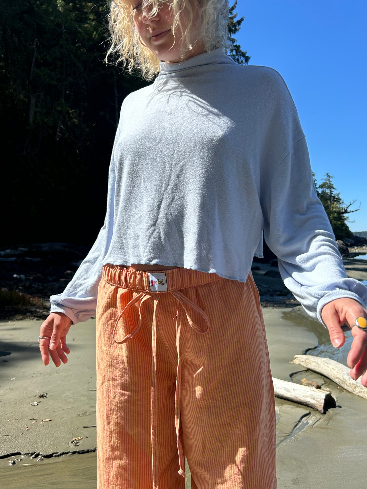 Pj Pants Apricot Stripe