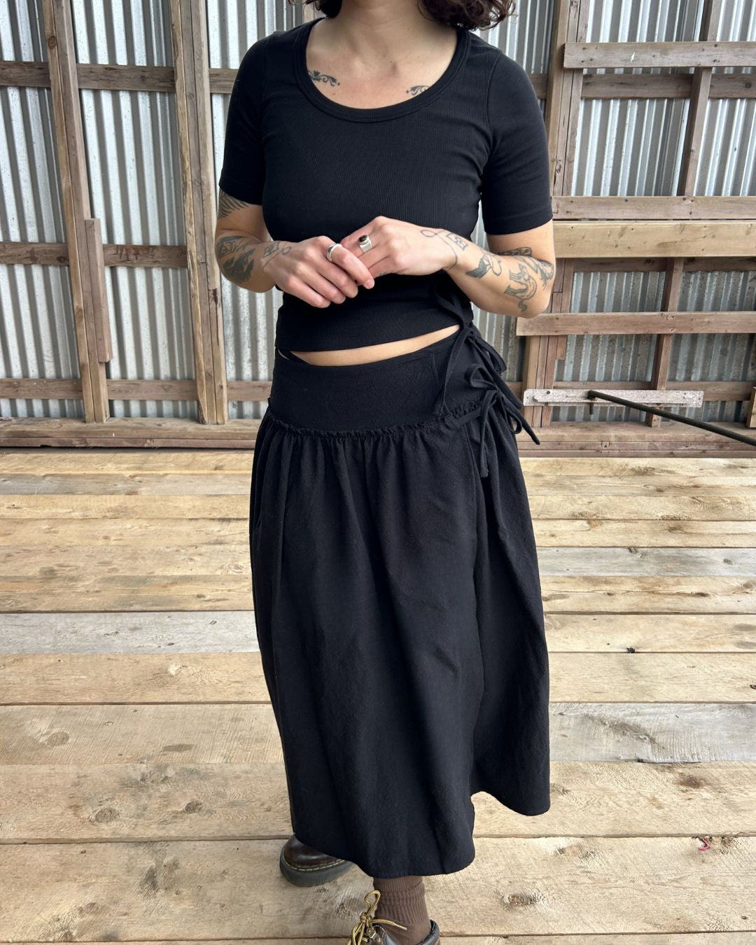 Wells Wrap Skirt Black