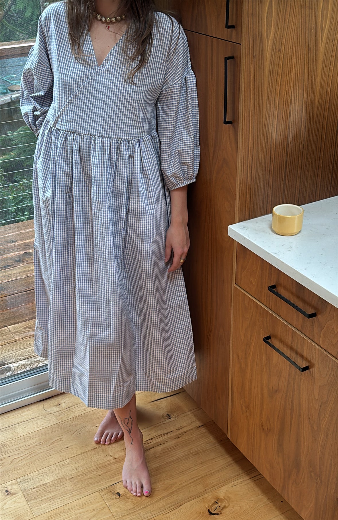 Wren Wrap Maxi Blue Check