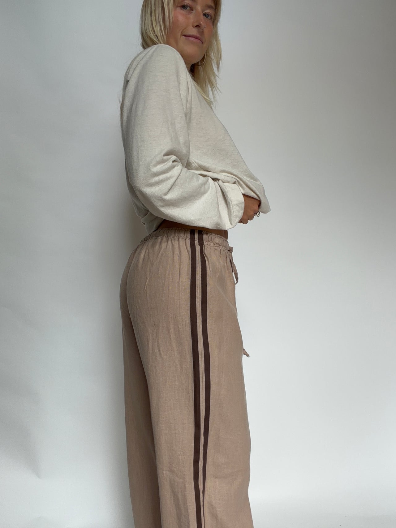 Tate Track Pant Coffee + Chocolate