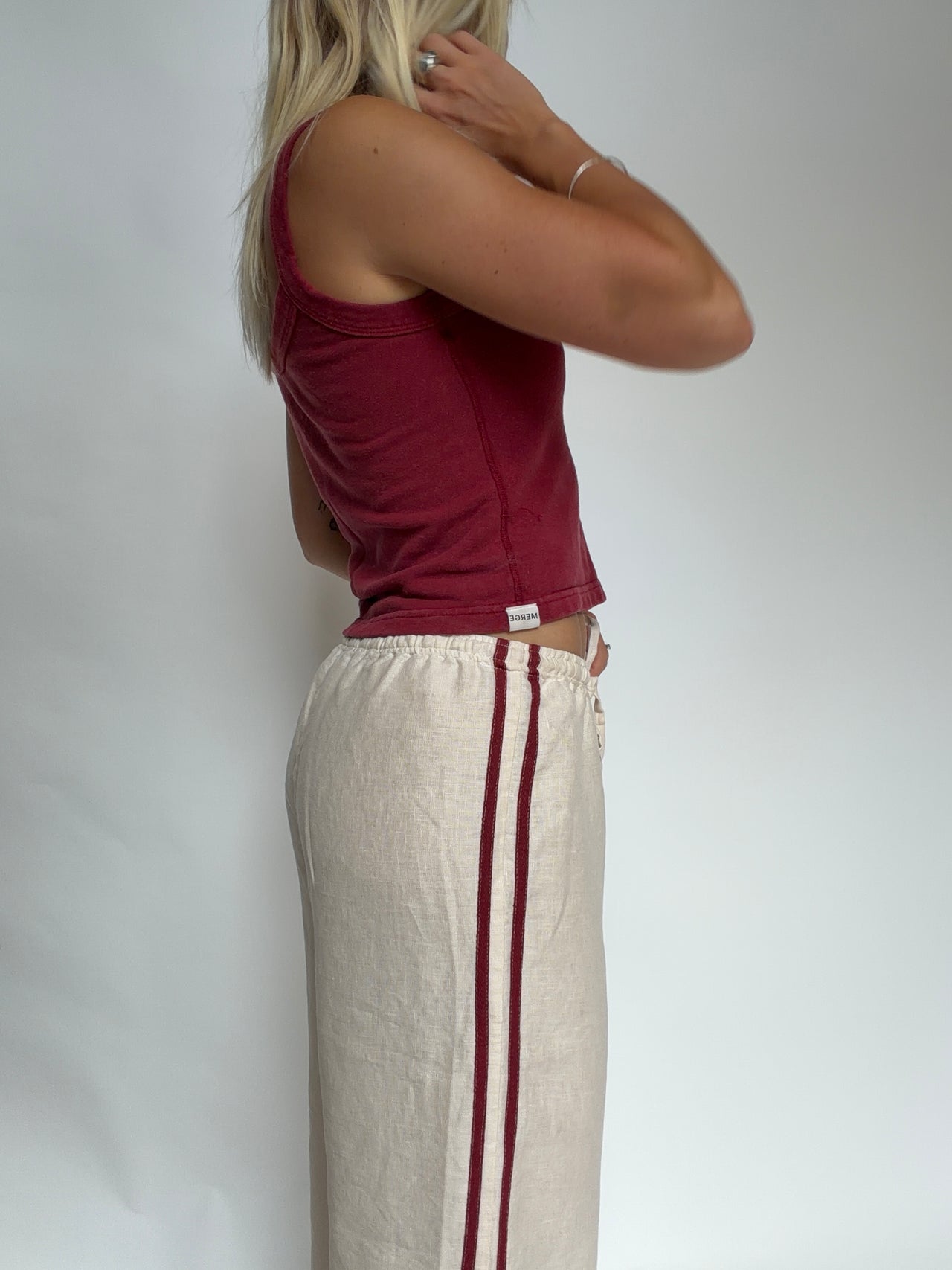 Tate Track Pant Red Stripe