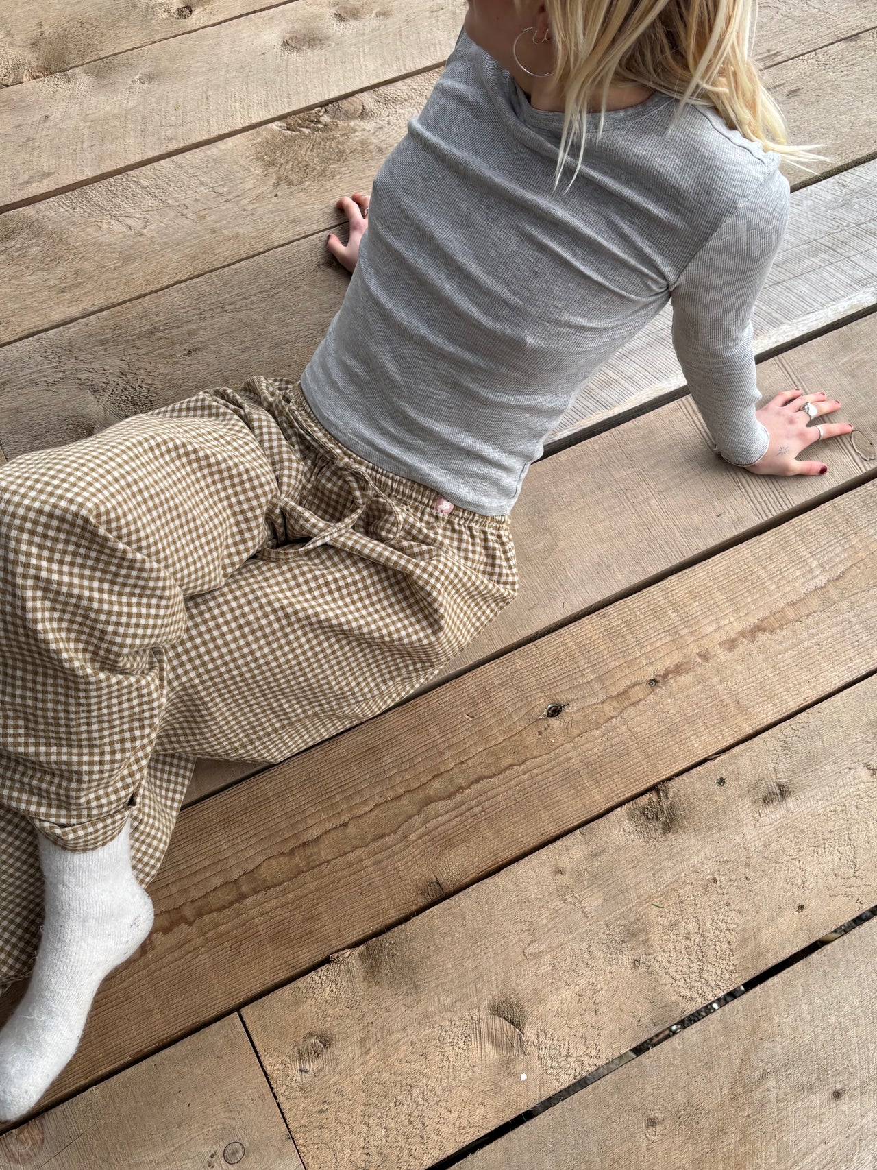 Plum Pants Olive Gingham