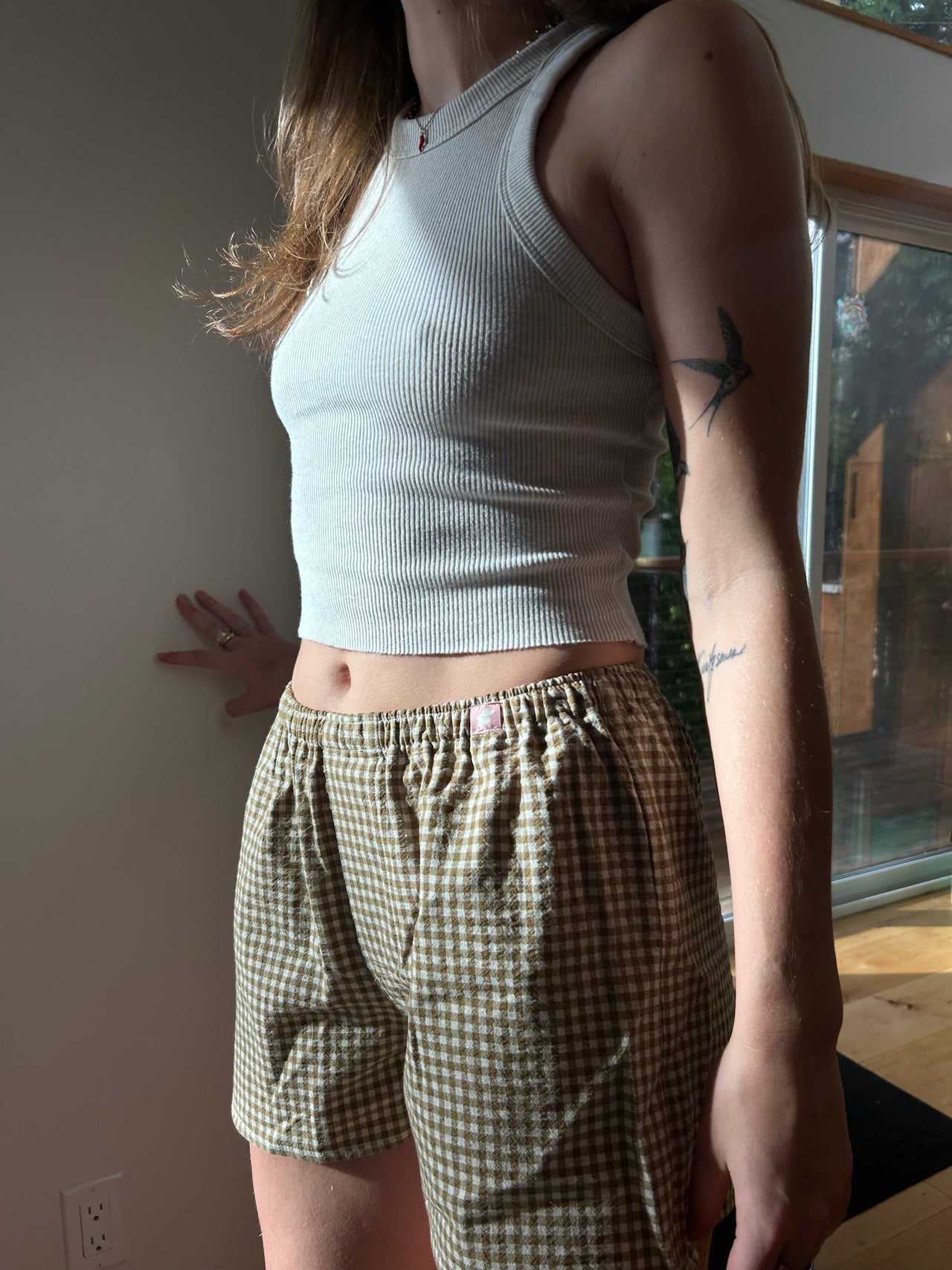 Boxer Shorts Olive Gingham