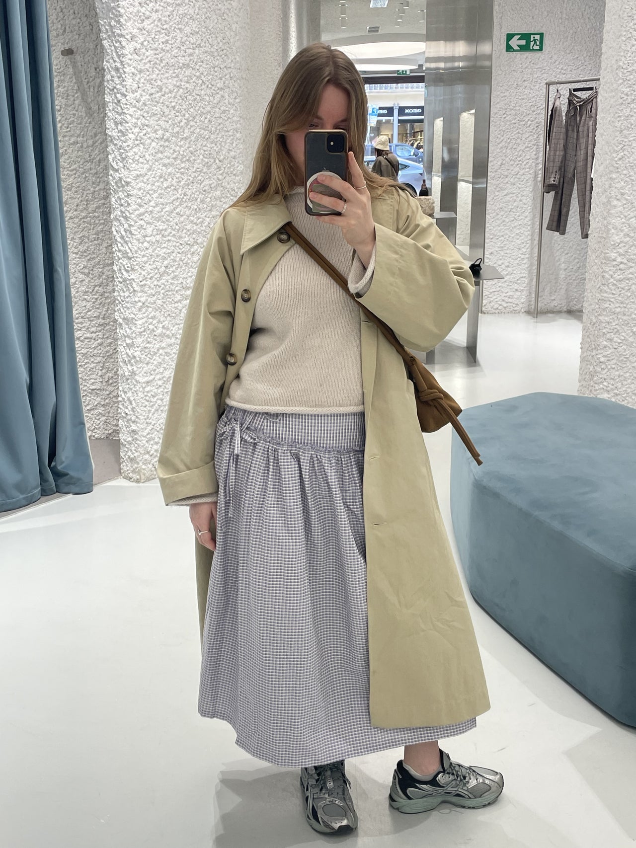 Wells Wrap Skirt Blue Check