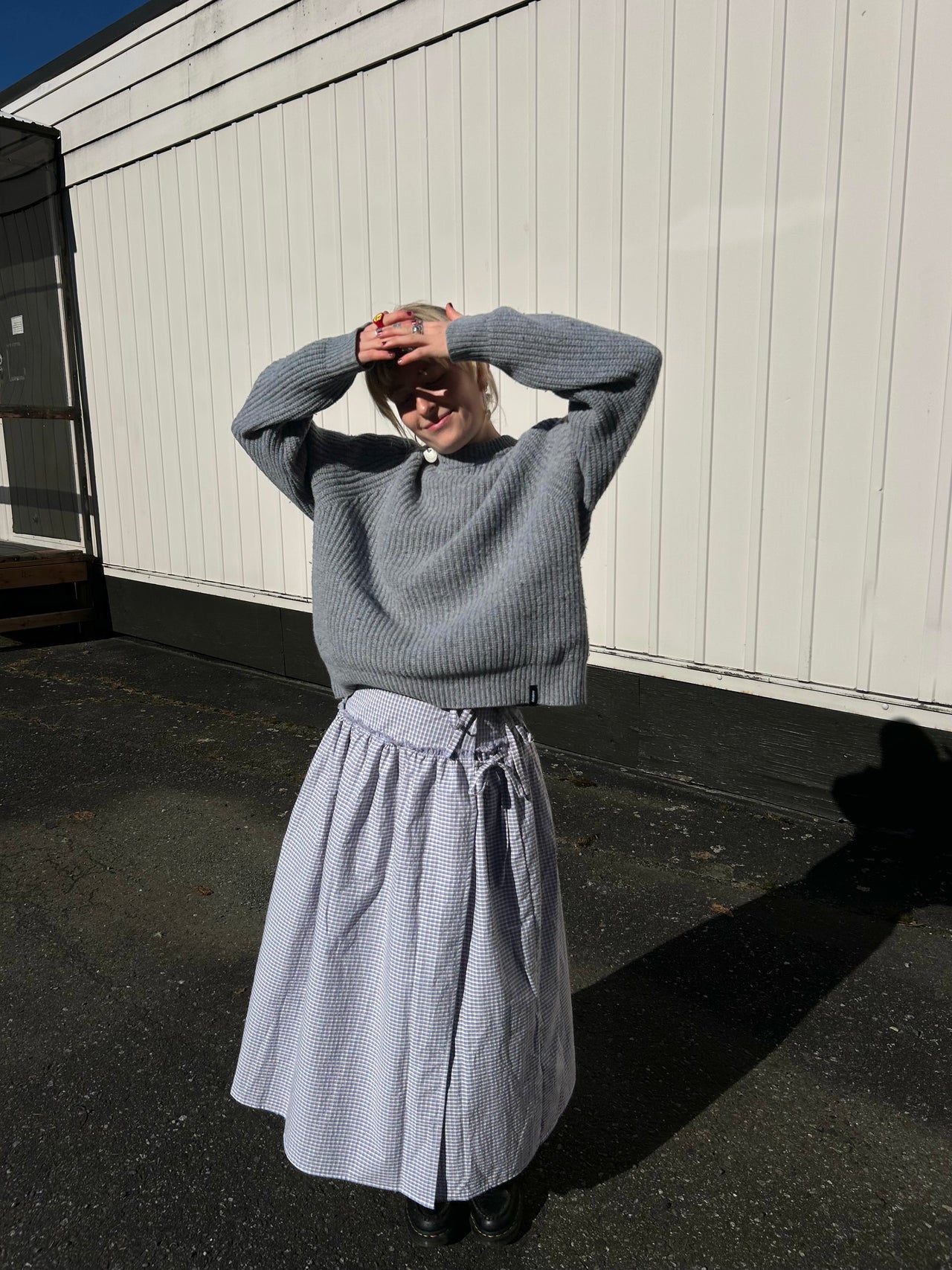 Wells Wrap Skirt Blue Check